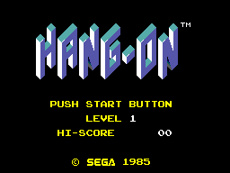 Hang-On and Safari Hunt title screen for Sega Master System